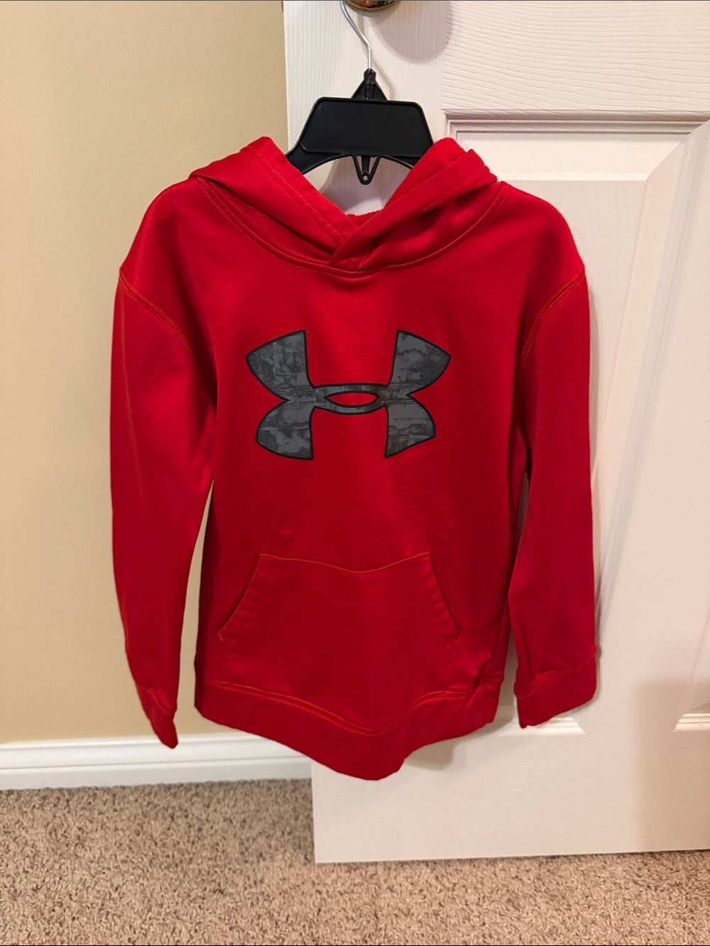 Under Armour Red Hoodie with Black Logo for Kids